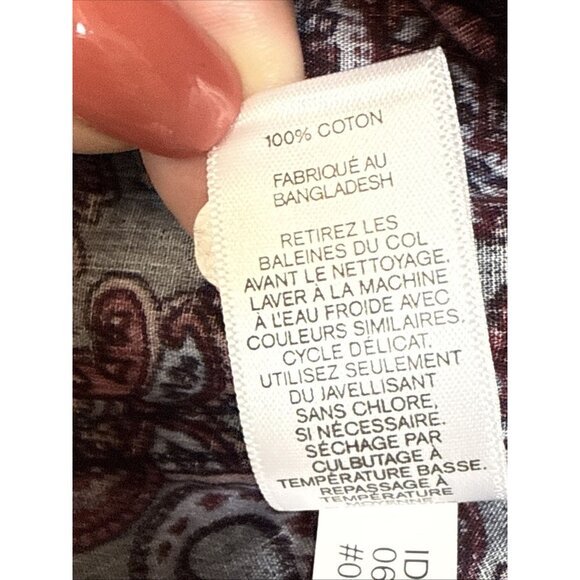 Express Men’s Shirt S Blue Red Floral Extra Slim Button Up Down Long Sleeve - Picture 6 of 9